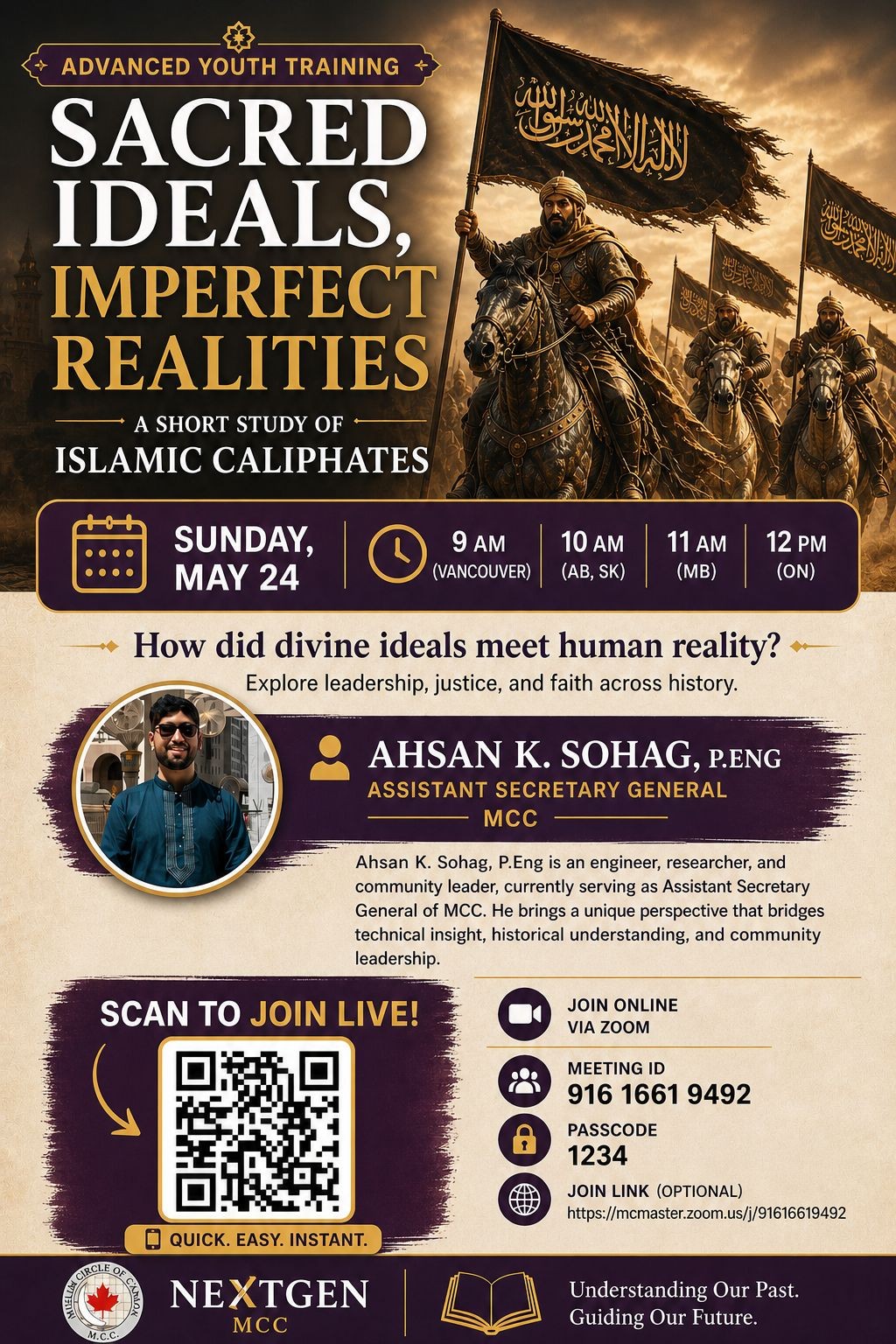 Advanced Youth Training Sacred Ideals Imperfect Realities flyer