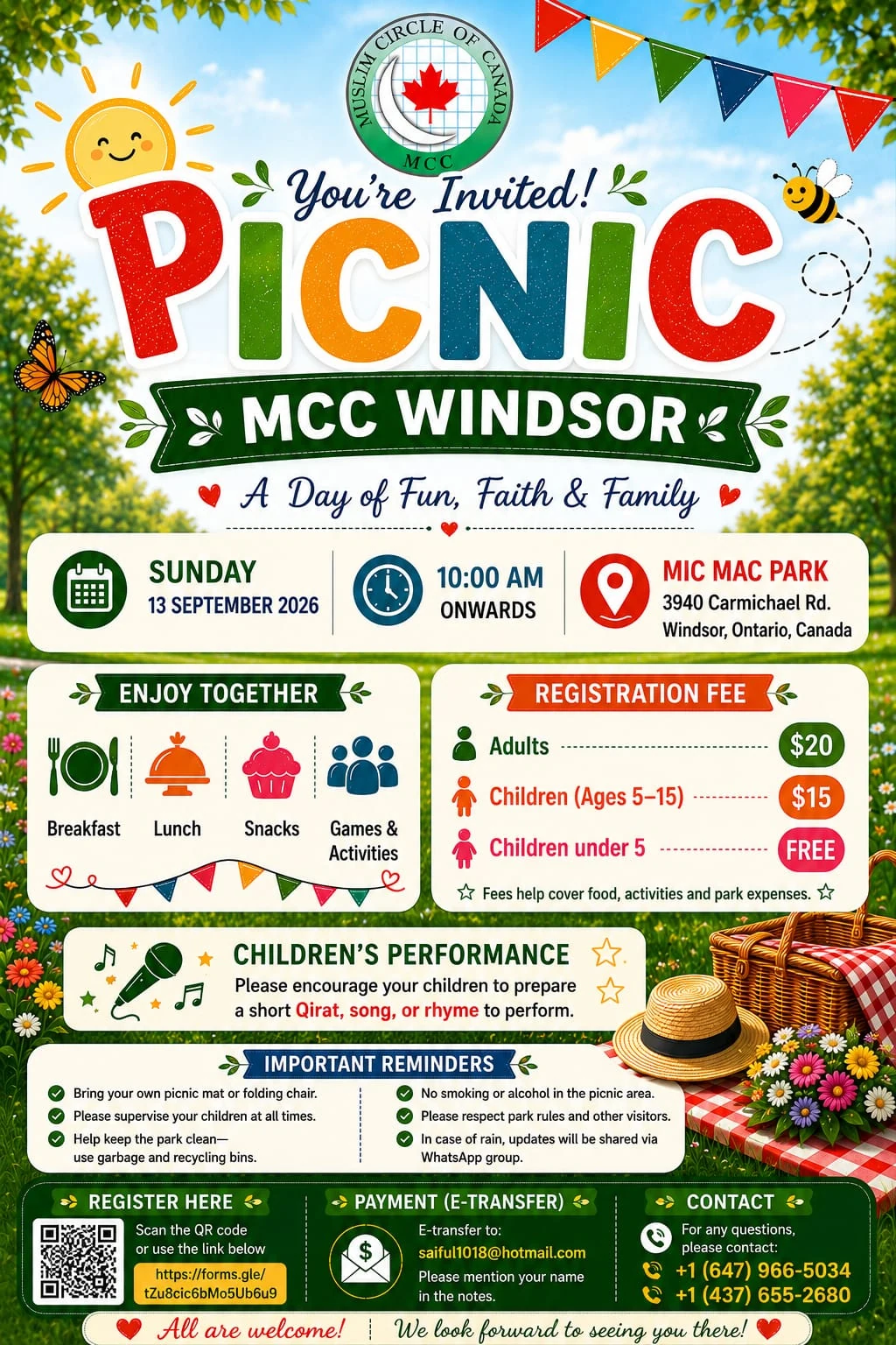 MCC Windsor Picnic 2026 flyer